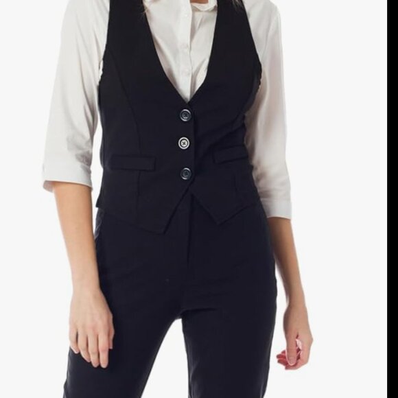 Women's Racerback Tuxedo Vest - Picture 1 of 6